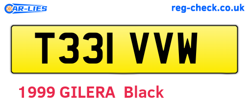 T331VVW are the vehicle registration plates.