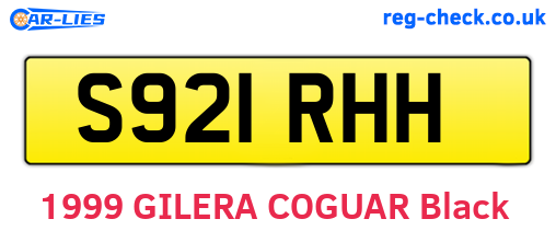 S921RHH are the vehicle registration plates.