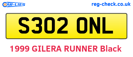 S302ONL are the vehicle registration plates.