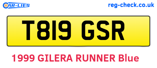 T819GSR are the vehicle registration plates.