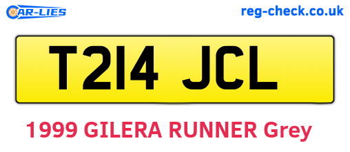 T214JCL are the vehicle registration plates.