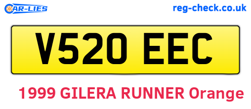 V520EEC are the vehicle registration plates.