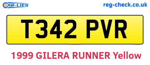 T342PVR are the vehicle registration plates.