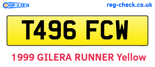 T496FCW are the vehicle registration plates.