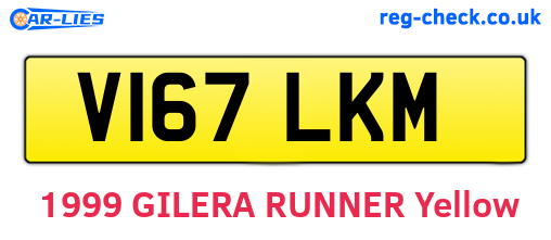V167LKM are the vehicle registration plates.
