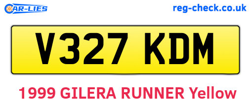 V327KDM are the vehicle registration plates.