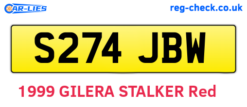 S274JBW are the vehicle registration plates.