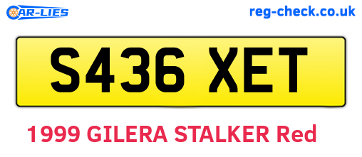 S436XET are the vehicle registration plates.
