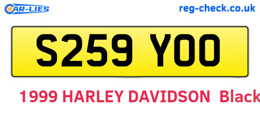 S259YOO are the vehicle registration plates.