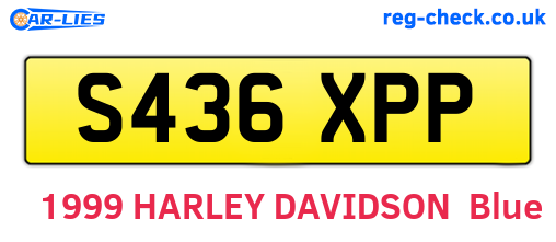 S436XPP are the vehicle registration plates.