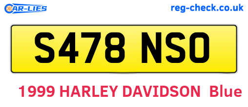 S478NSO are the vehicle registration plates.