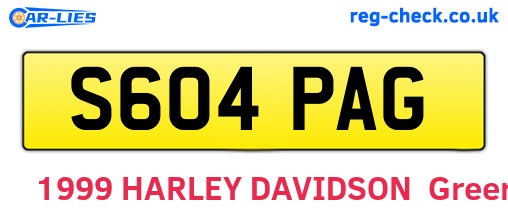 S604PAG are the vehicle registration plates.