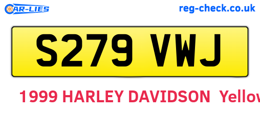 S279VWJ are the vehicle registration plates.