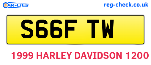 S66FTW are the vehicle registration plates.