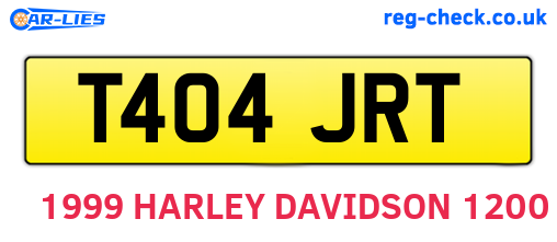T404JRT are the vehicle registration plates.