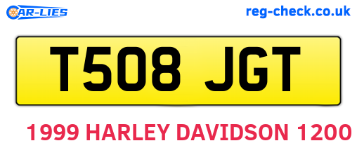 T508JGT are the vehicle registration plates.