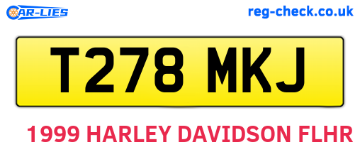 T278MKJ are the vehicle registration plates.