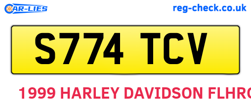 S774TCV are the vehicle registration plates.