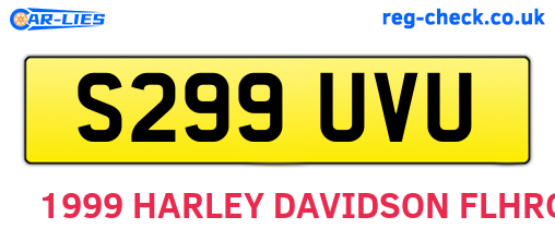 S299UVU are the vehicle registration plates.