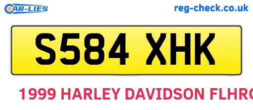 S584XHK are the vehicle registration plates.