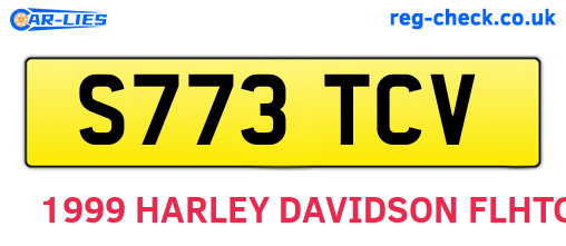 S773TCV are the vehicle registration plates.