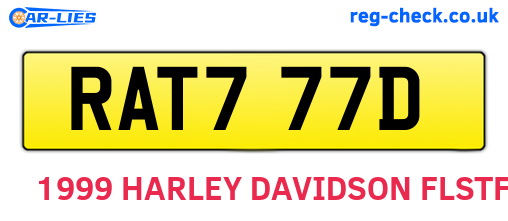 RAT777D are the vehicle registration plates.