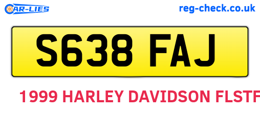 S638FAJ are the vehicle registration plates.