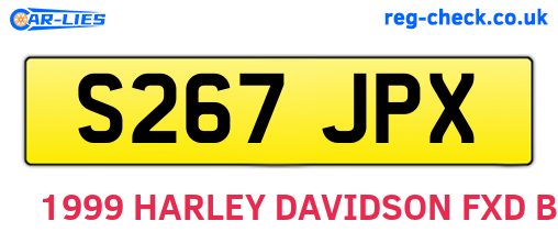 S267JPX are the vehicle registration plates.
