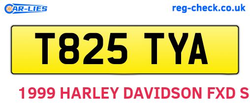 T825TYA are the vehicle registration plates.