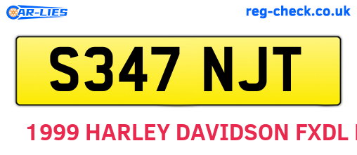 S347NJT are the vehicle registration plates.
