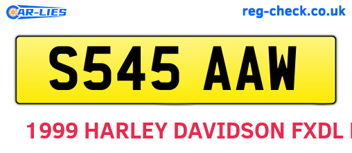 S545AAW are the vehicle registration plates.
