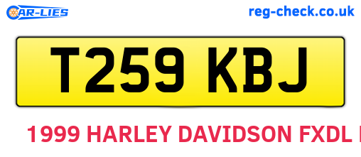 T259KBJ are the vehicle registration plates.