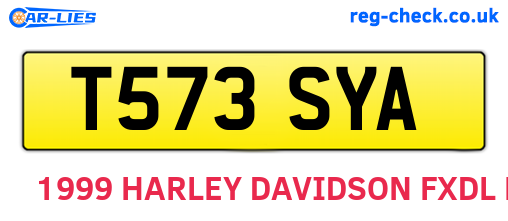 T573SYA are the vehicle registration plates.