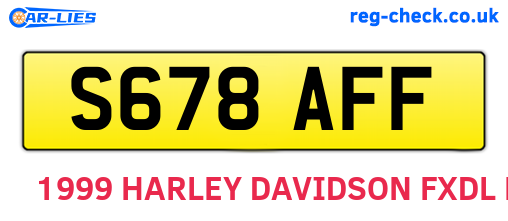 S678AFF are the vehicle registration plates.
