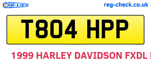 T804HPP are the vehicle registration plates.