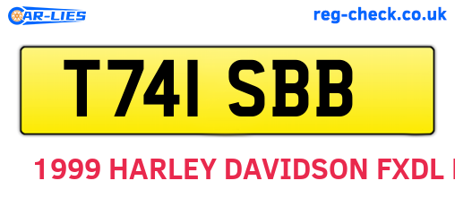 T741SBB are the vehicle registration plates.
