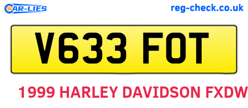 V633FOT are the vehicle registration plates.