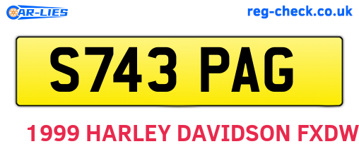 S743PAG are the vehicle registration plates.