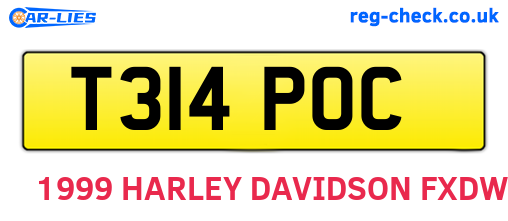 T314POC are the vehicle registration plates.