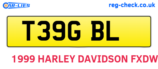 T39GBL are the vehicle registration plates.