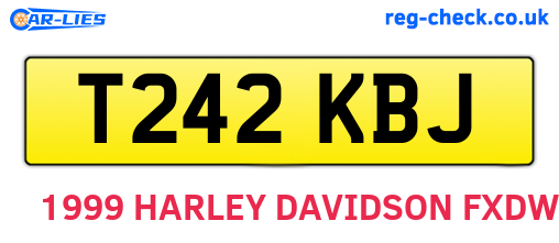 T242KBJ are the vehicle registration plates.