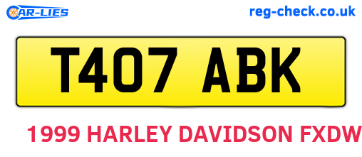 T407ABK are the vehicle registration plates.