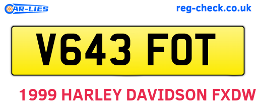 V643FOT are the vehicle registration plates.