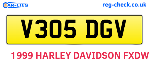 V305DGV are the vehicle registration plates.