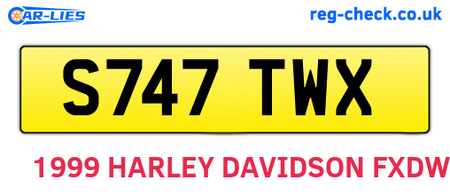 S747TWX are the vehicle registration plates.