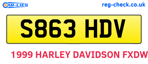 S863HDV are the vehicle registration plates.
