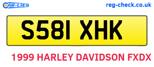 S581XHK are the vehicle registration plates.