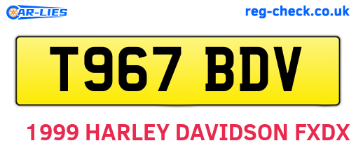 T967BDV are the vehicle registration plates.