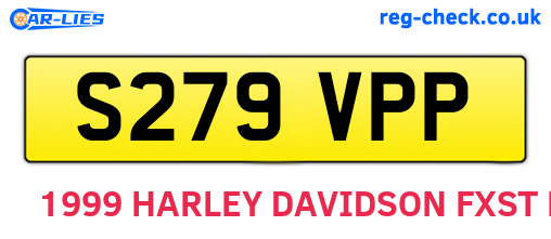 S279VPP are the vehicle registration plates.