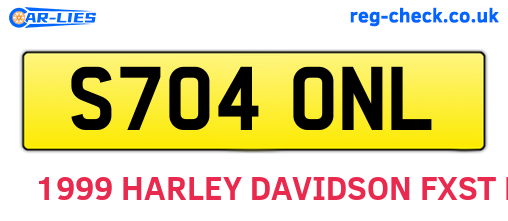 S704ONL are the vehicle registration plates.